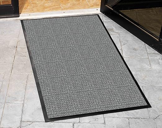 Guardian WaterGuard Indoor/Outdoor Wiper Scraper Floor Mat, Rubber/Nylon, 6'x16', Grey