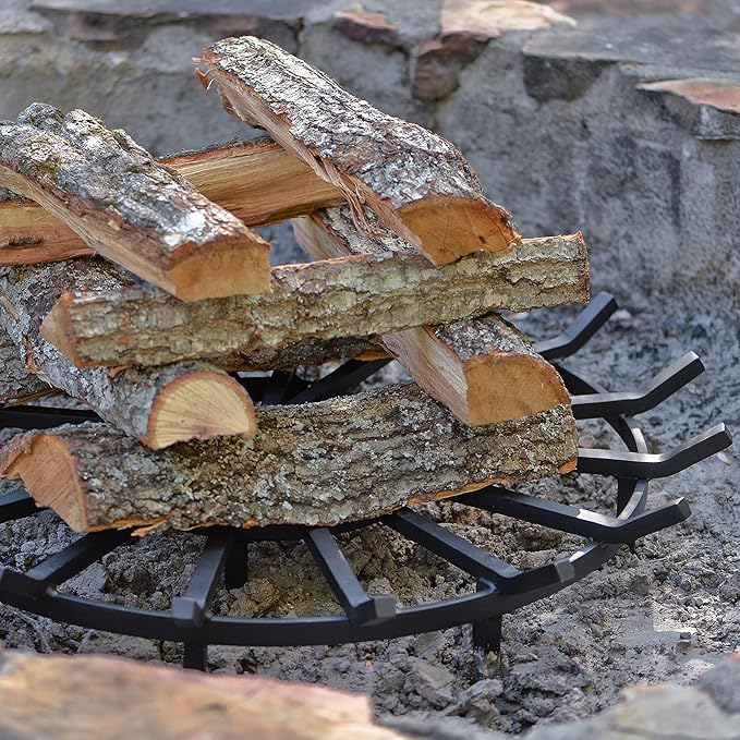 SteelFreak Super Heavy Duty Wagon Wheel Firewood Grate for Fire Pit - Made in The USA (36 Inch)