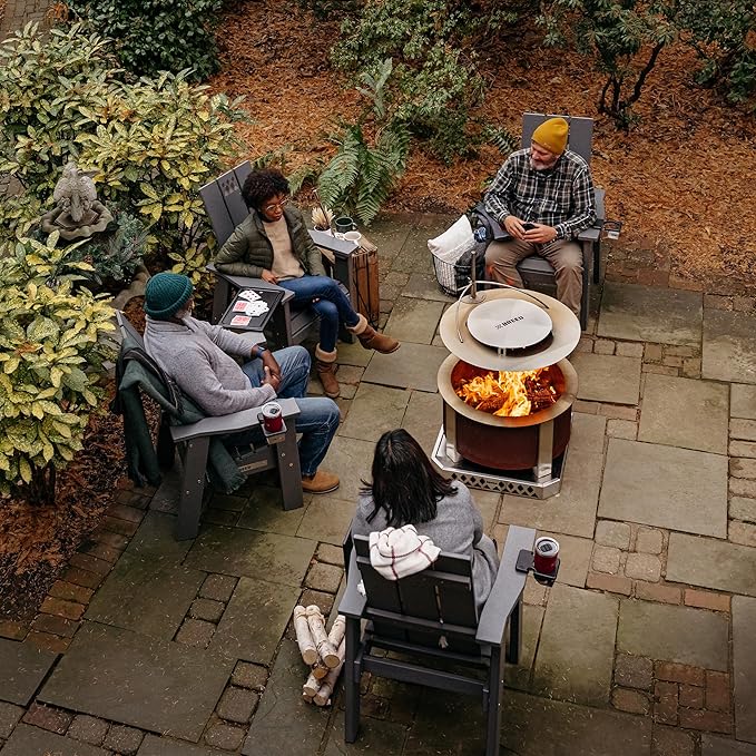Breeo Smokeless Fire Pit (X Series 24, Corten Steel) | 27.5 inch Smokeless Firepit for Outside | 62 Pounds | Ideal for Families, Gifts for Dad | Compatible with Wide Range of Breeo Accessories