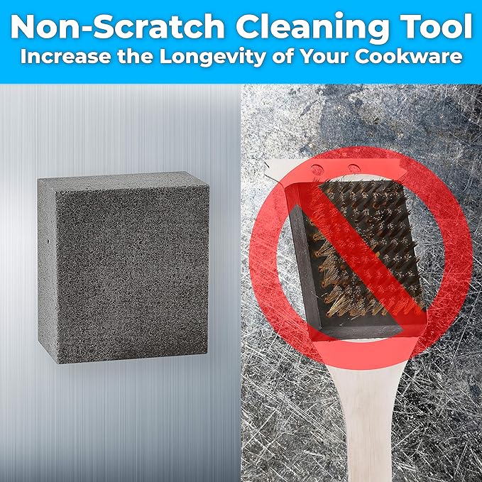 Heavy Duty, Non-Toxic Black Grill Brick Cleaner 12 Pack Reusable Chemical Free BBQ Pumice Cleaning Block for Flattops, Grills and Griddles. Non Scratch Grillstone is the Perfect Barbecue Scouring Tool