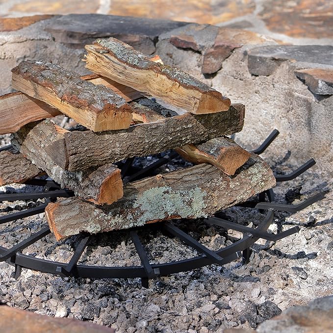 SteelFreak Wagon Wheel Firewood Grate for Fire Pit - Made in The USA (28 Inch)