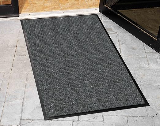 Guardian WaterGuard Indoor/Outdoor Wiper Scraper Floor Mat, Rubber/Nylon, 4'x12', Charcoal